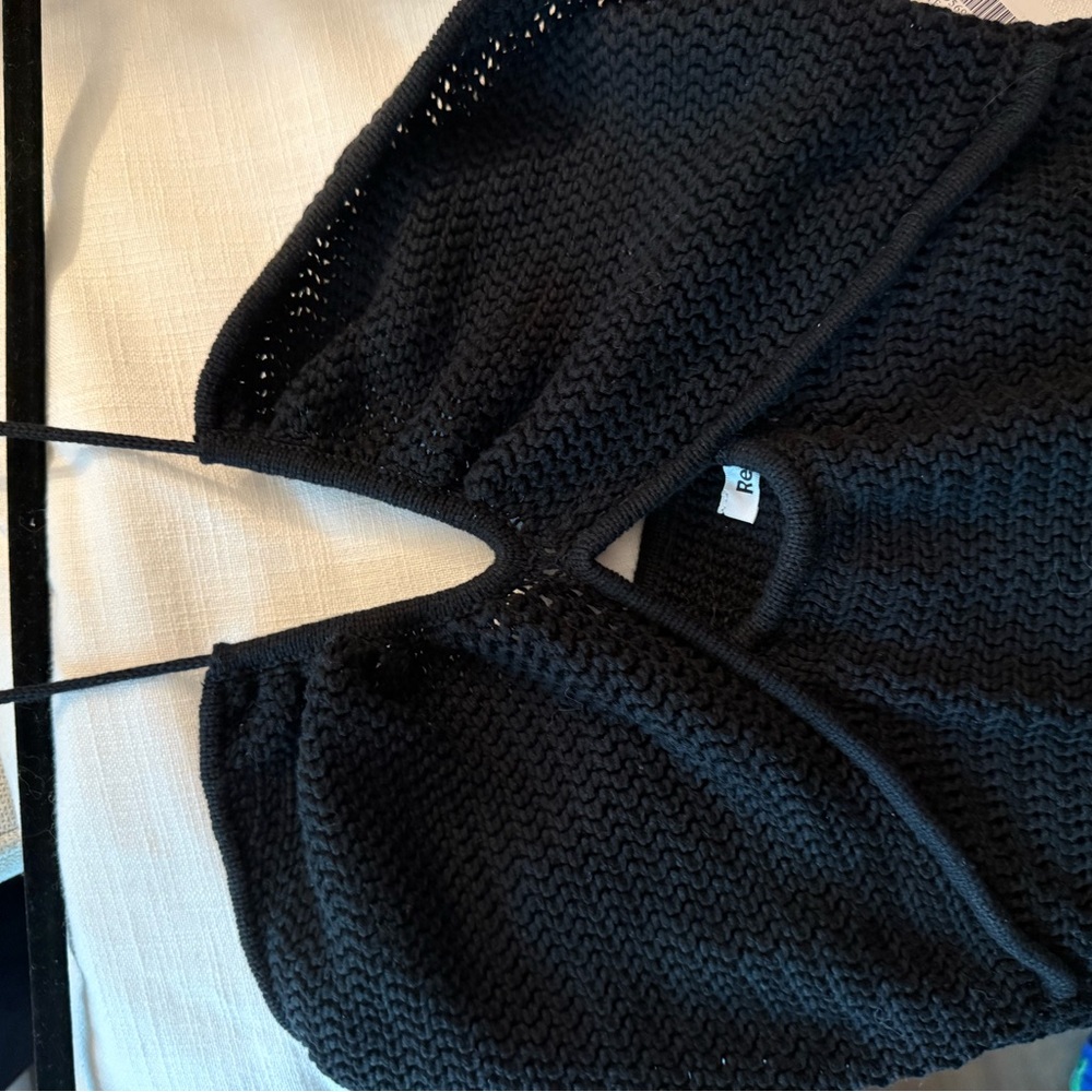 NWT Reformation Venete Open Knit Dress - Black - Medium (M). - Picture 4 of 5